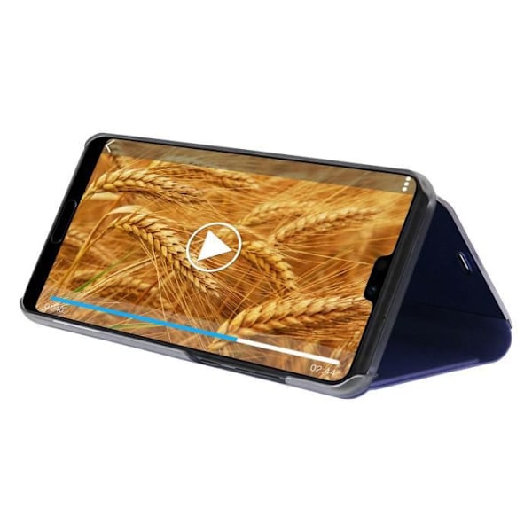 Housse - Huawei - P20 Pro - Etui Miroir - Coque Rigide - Funktion Stand - Blå Nat Nattblått