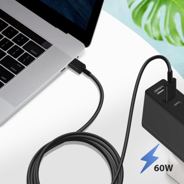 USB-C-USB-C-kaapeli 60 W lataus- ja synkronointi 1,8 m Alkuperäinen Samsung Black