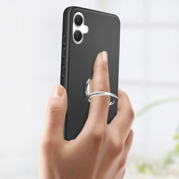 Coque - AVIZAR - Samsung Galaxy A05 - Mjuk svart silikon - Kromring - Robust och elegant Grå