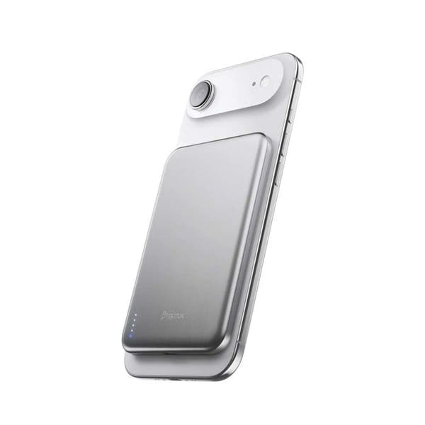 MagSafe Extern Batteri SolidSafe Air 5000mAh Qi2 15W Titanfinish BMX Silver Grå