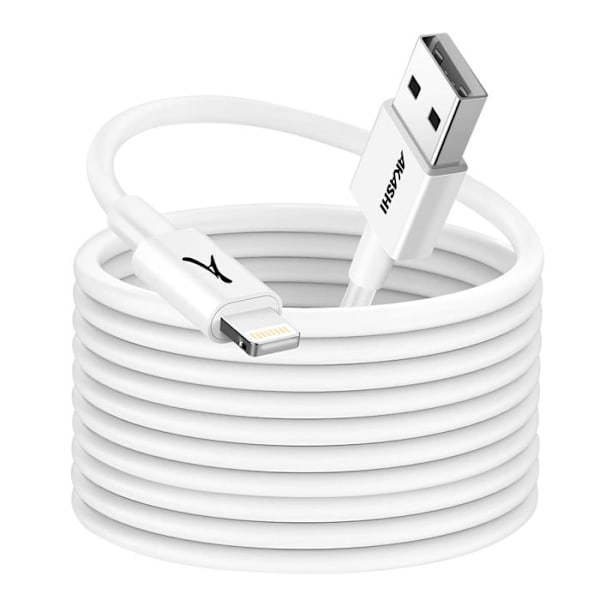 USB-kabel til iPhone Lightning opladning og synkronisering 3m Akashi Hvid Vit