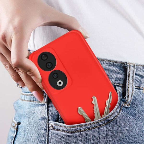 Coque för Honor 90 - AVIZAR - Snabbt skydd - Semi-stiv - Röd - Soft-touch Röd