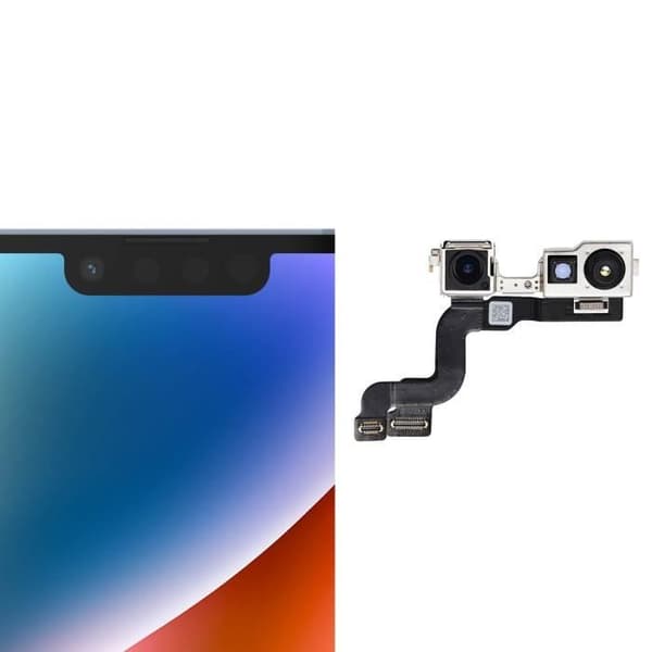 Frontkamera til iPhone 14 Plus - Frontudskiftning - Sort - 8 g Svart