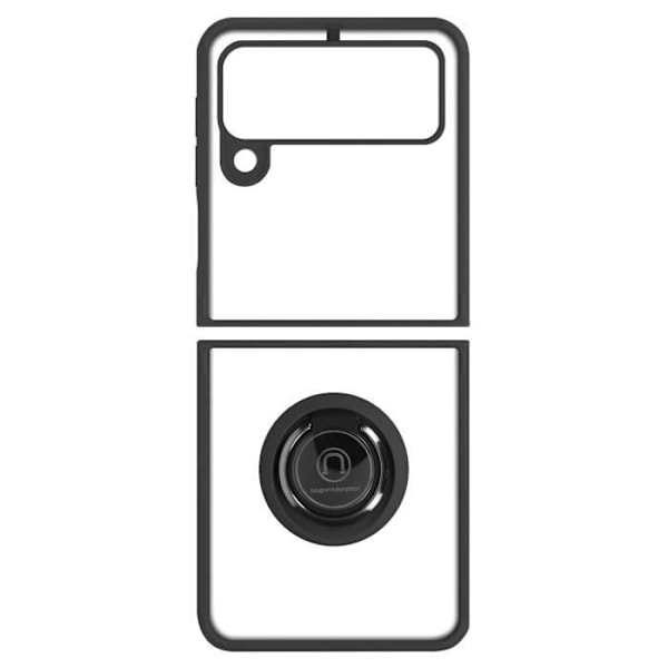 Skyddshölje - AVIZAR - Samsung Galaxy Z Flip 3 - Metallring - Videostöd - Svart Svart