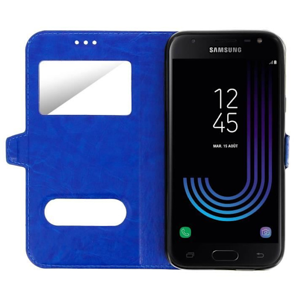 Housse - bleunuit - Samsung Galaxy J3 2017 - Silikoonikotelo - Kaksoisikkuna - Videotuki bleunuit