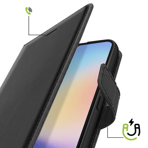 Etui til Galaxy A34 5G med håndledsrem og videostøtte Mayaxess Sort Svart