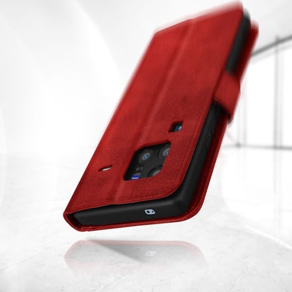 Vivo X80 Pro Wallet Case -videotukitoiminto punainen Röd