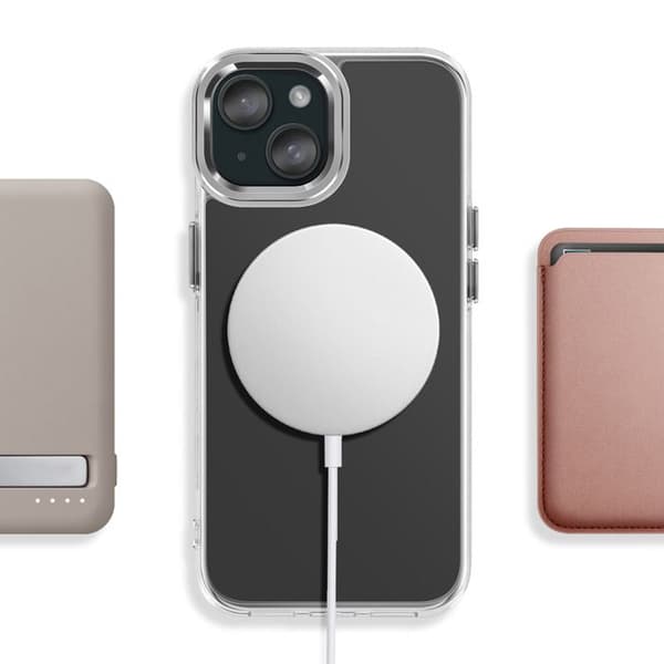 MagSafe-cover til iPhone 15 Ultra Forstærket Bi-materiale Sort Svart