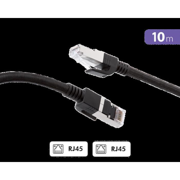 RJ45 Ethernetkabel Trefaldig Skärmning S-FTP Hane-Hane 10m