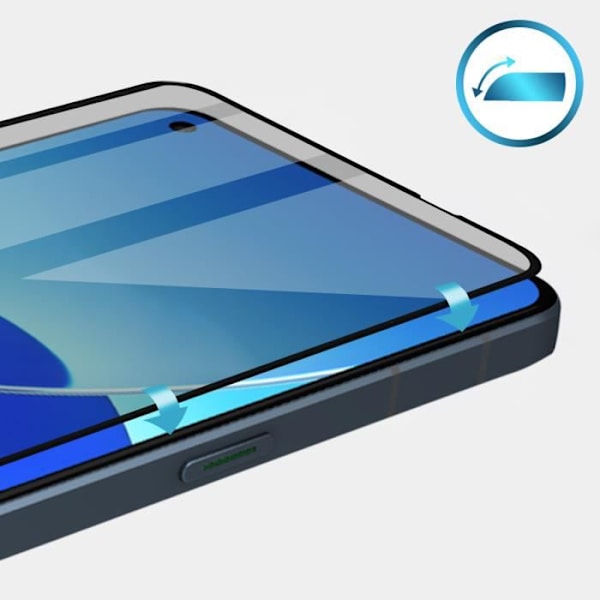Skyddsglas - AVIZAR - Härdat glas till Oppo Reno 6 - Hårdhet 9H - Ultra-tunn - Splittersäker Svart