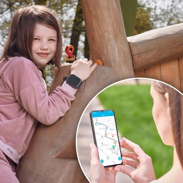 Børneur med SIM WiFi og Bluetooth SOS knap GPS Video Call Forever Black Svart