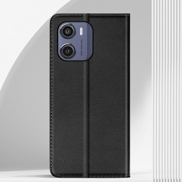 Etui til Motorola Moto E15 / G05 Kortholder med Magnetisk Lås Støtte Sort Svart