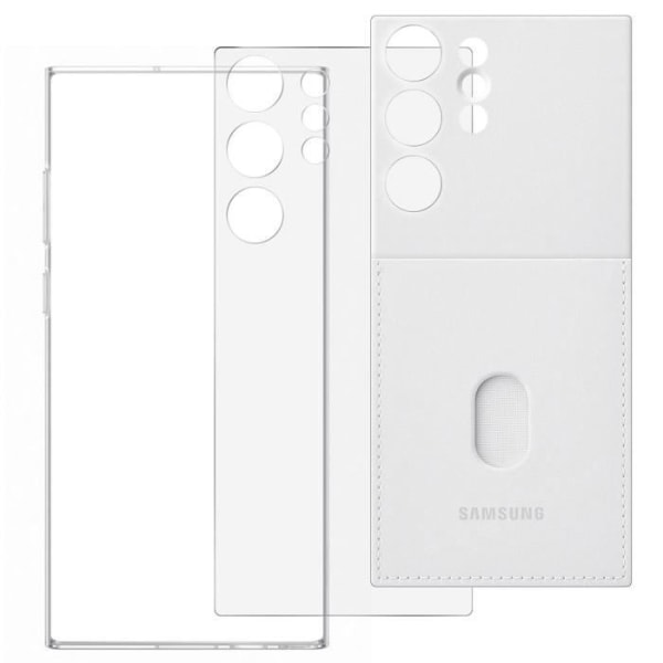 Fodral till Galaxy S23 Ultra Utbytbar baksida Original korthållare vit