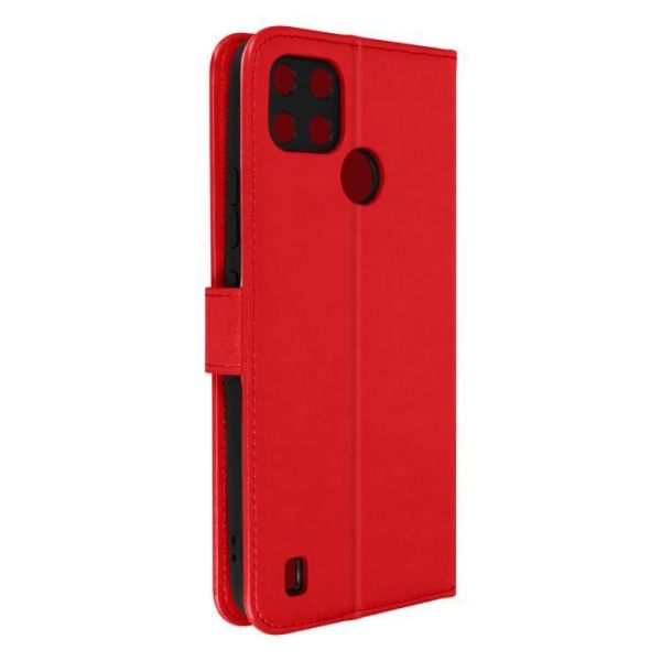 Realme C21Y och C25Y Vintage Case Korthållare Röd Stativ Funktion Röd