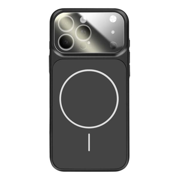 MagSafe cover til iPhone 15 Pro hård med glasbeskyttelse til kamera sort Svart
