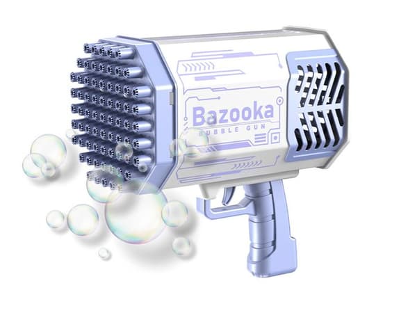 Boble pistol - AVIZAR - Bubble Gun - 69 huller - LED - Hvid Vit