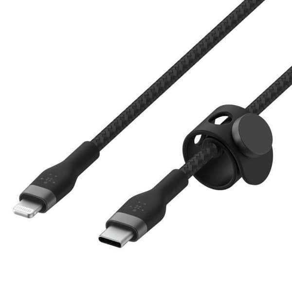 USB-C til Lightning kabel - BELKIN - BoostCharge Pro Flex - 27W - 1m - Sort Svart