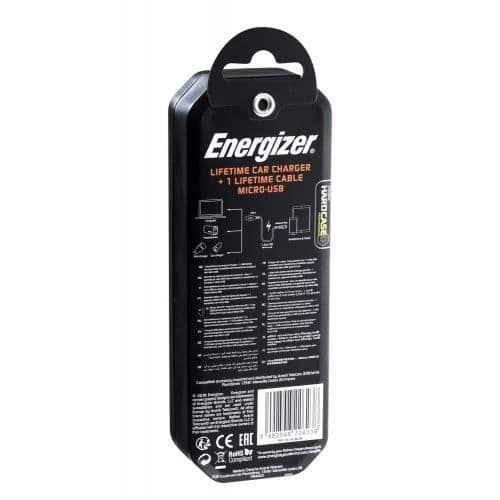Biloplader - ENERGIZER - 1A - 1 USB-port - Micro-USB-kabel inkluderet Sort