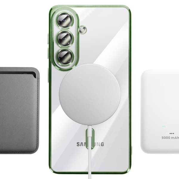 Silikonecover til Galaxy S26 Plus MagSafe Stødabsorberende med Grøn Kromkant Grön
