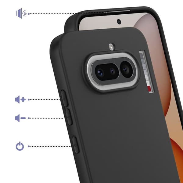 Silicone Cover til Nothing Phone 4a, Stødabsorberende, Olieforsinket, Sort Svart
