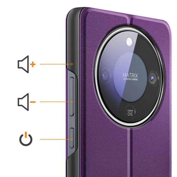 Flip Cover til Honor Magic 8 Lite Bi-Materiale Design med Støttefunktion Lilla Violett
