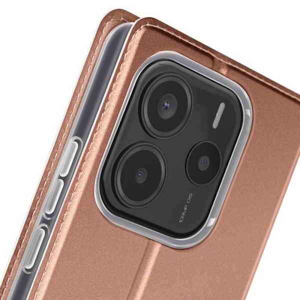 Redmi Note 14 5G - Satinvaikutteinen Kuorinetti, Korttipidike, Video Tuki, Dux Ducis, Champagne Vaaleanpunainen Rosa