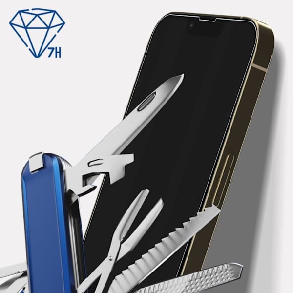 Film iPhone 13 og 13 Pro Hærdet glas Fasede kanter Hardglas 3mk Transparent Sort
