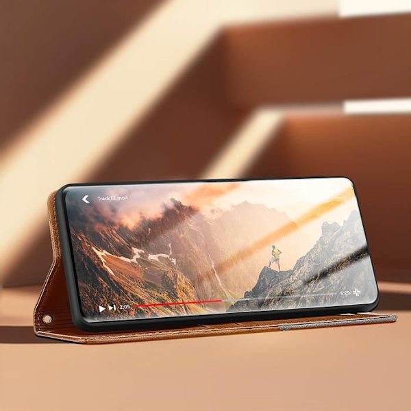 Fodral för Honor Magic 6 Lite 5G plånboksställ Prismmönster Camel Gul