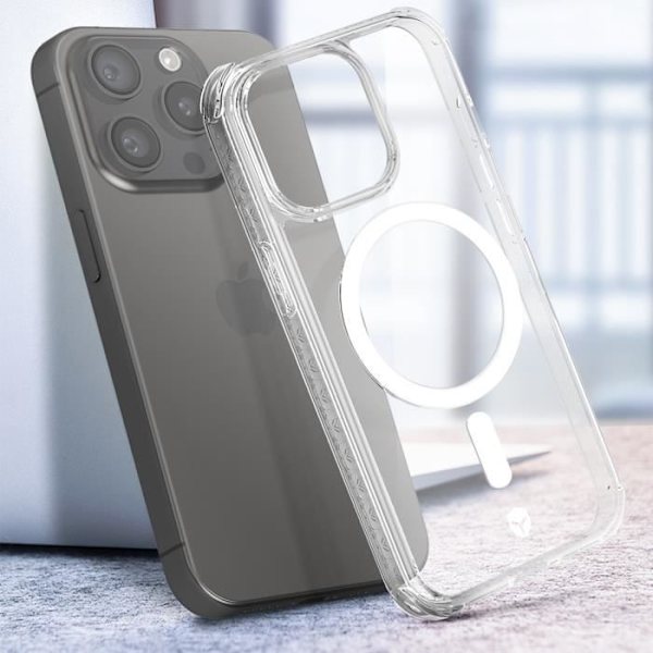 Kotelo - FORCE CASE - iPhone 15 Pro - Vahvistettu putoamisenesto 3m - Läpinäkyvä Transparent