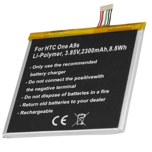 Batteri - AVIZAR - HTC One A9s - Li-Polymer - 2300mAh - 3,85V - Sort Svart