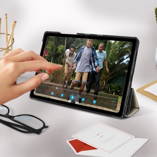 Hölster - Samsung - Galaxy Tab A7 10.4 2020 - Hel skydd - Tunn design - Ekologisk läder svart Svart