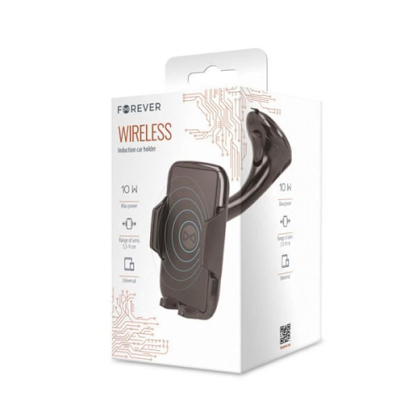 Support til bil - AVIZAR - Partel - Induktionsopladning 10W - 360° rotation - Justerbar arm Svart