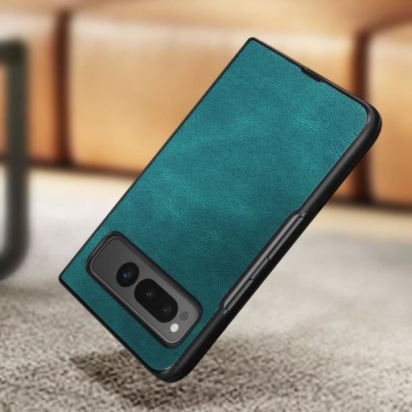 Hårt skyddsfodral för Google Pixel Fold - AVIZAR - Imiterat läder Turkos - Blå - Vuxen Blå