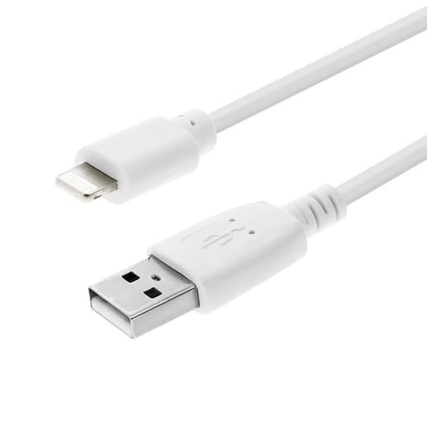 USB kabel - AVIZAR - iPhone iPad iPod - Quick Charge 2,0 - 1,2m - Hvid Vit