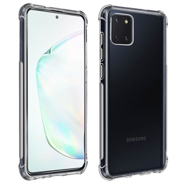 Suojapakkaus - AVIZAR - Galaxy Note 10 Lite - Pehmeä kotelo - Karkaistu lasikalvo - Iskunkestävä Klar vit