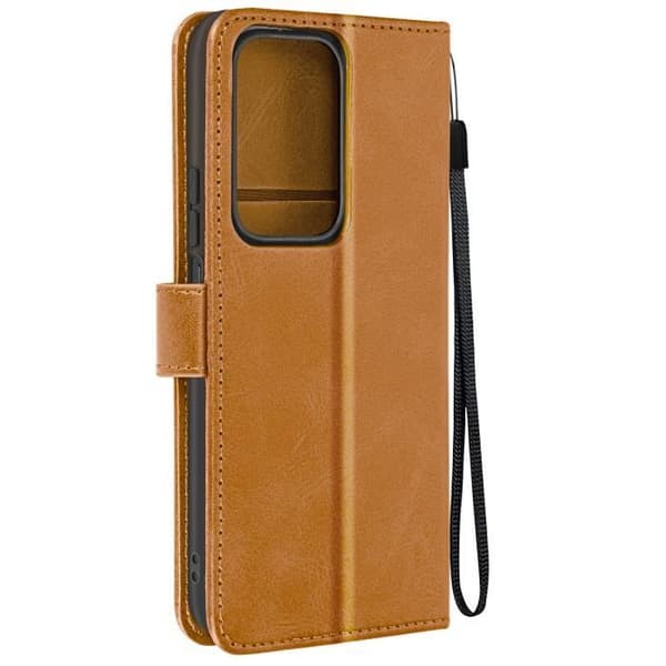 Fodral för Honor 200 Lite - AVIZAR - Handledsrem Flip Wallet Support - Brun - Halvstyv - Smidig brun