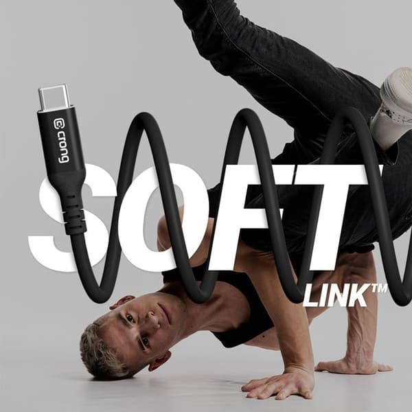 USB-C-kaapeli - CRONG - Soft Link - 100 W PD - 5 A - 120 cm - Musta svart