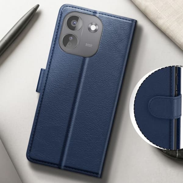 Plånboksfodral för Redmi Note 17 Pro Serie Chesterfield med Stöd Blå natt Blå