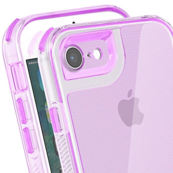 Coque för iPhone 7 / 8 / SE 2022 Bi-Material Design Texturerad Antirutscht Violet Lila