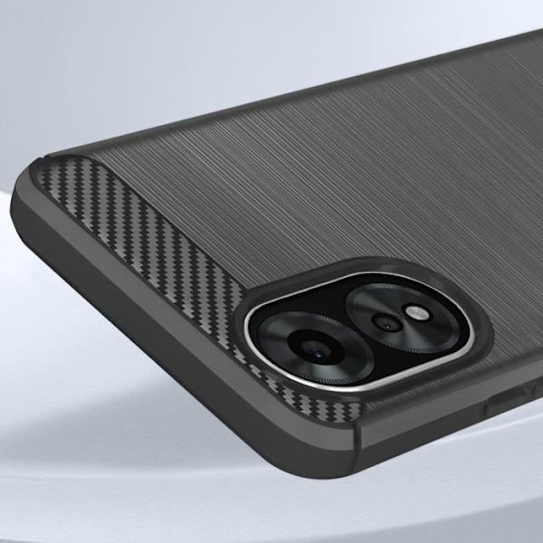 Kotelo Oppo A38:lle - AVIZAR - Musta - Puolijäykkä - Synteettinen - Sekoitettu - Hiili ja harjattu efekti Svart