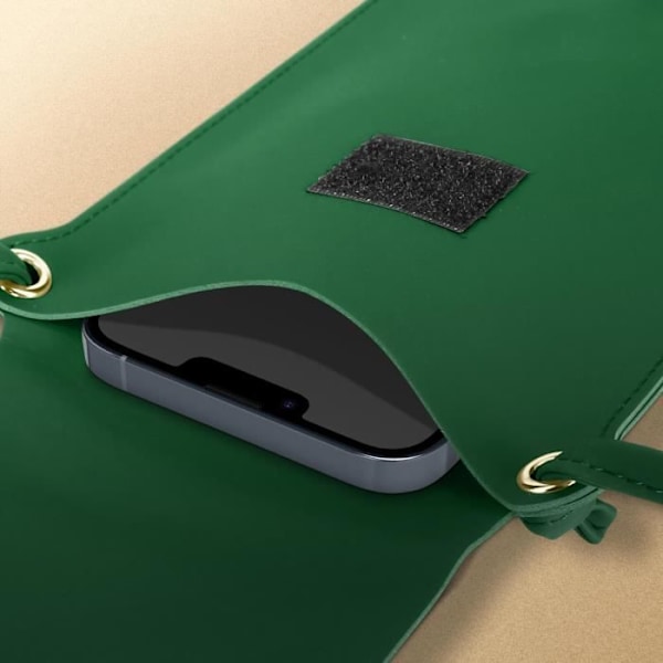 Smartphone strumpfodral - Ej specificerat - Mörkgrön - Syntetiskt läder - Halvstyv - Unisex Mörkgrön