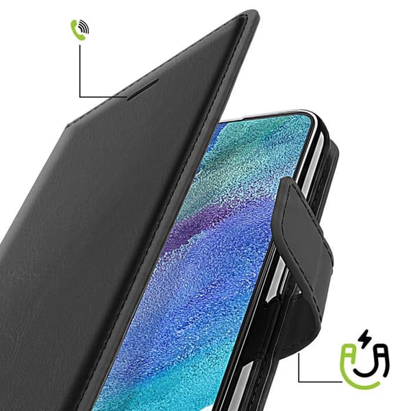 Pungetui til Samsung Galaxy S21 FE med håndledsrem Mayaxess Sort Svart