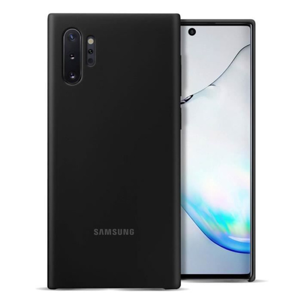 Kuori - Alkuperäinen - Galaxy Note 10 Plus - Silikoni Geeli - Iskunkestävä Suoja - Qi Lataus Svart