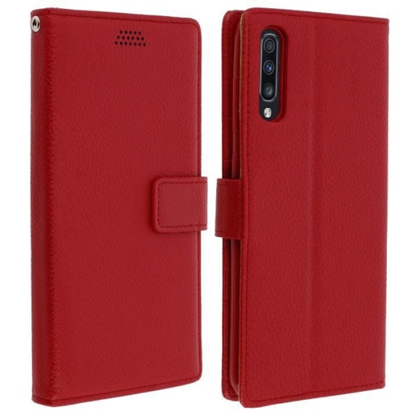 Kansi Samsung Galaxy A70 -kotelolle Korttipaikka Toimintotuki punainen Röd