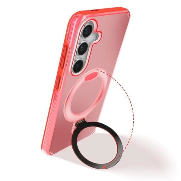 Coque MagSafe - Samsung - S24 Plus/S25 Plus - Antichok - Rød - Bimateriale Röd