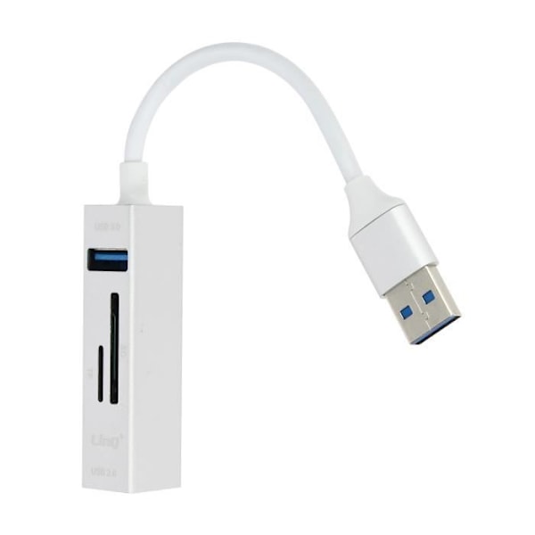5 i 1 USB-hub: 3 USB-porte og LinQ MicroSD SD-kortlæser sølv
