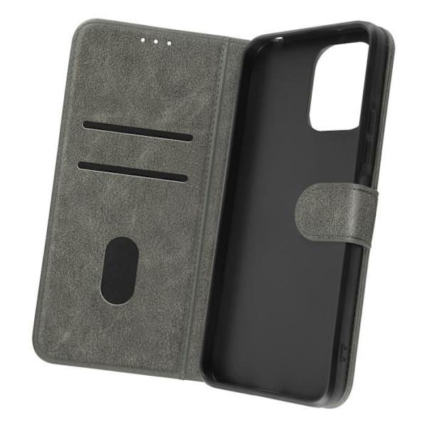 Etui för Xiaomi Redmi 12 - AVIZAR - Chesterfield - Fodral med ficka - Videostöd - Grå Grå