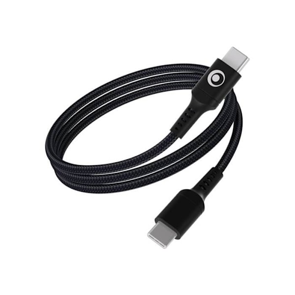 USB-C Kabel - BigBen - 1,2m - 3A - Power Delivery 60W - Vævet Sort