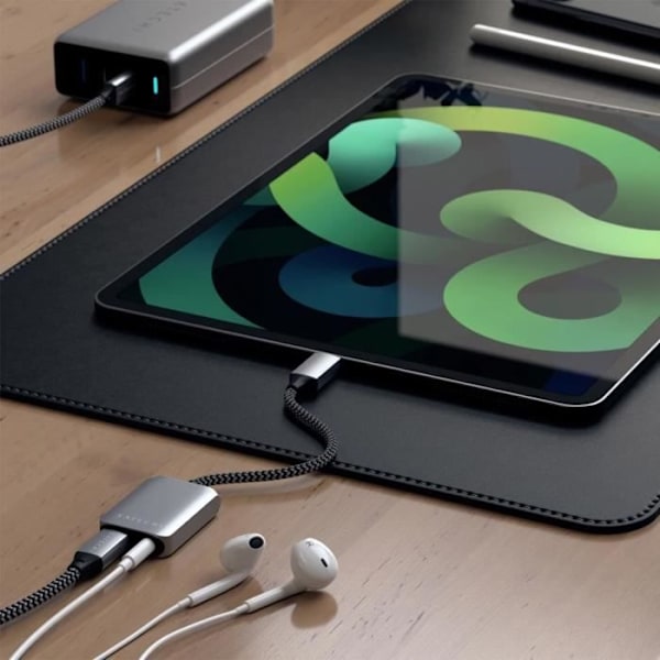 USB-C til USB-C og 3,5 mm Jack Adapter Charge og Audio Satechi Silver