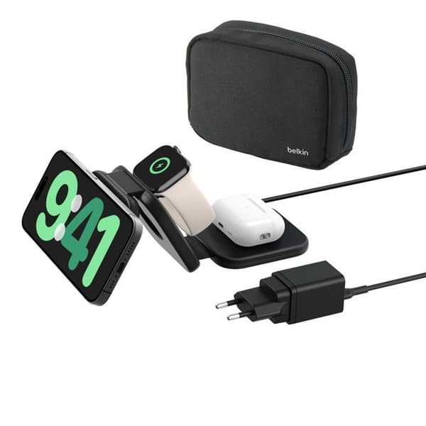 Trådløs oplader - BELKIN - BOOST CHARGE PRO 3i1 - 15W - Sammenfoldelig - Qi2